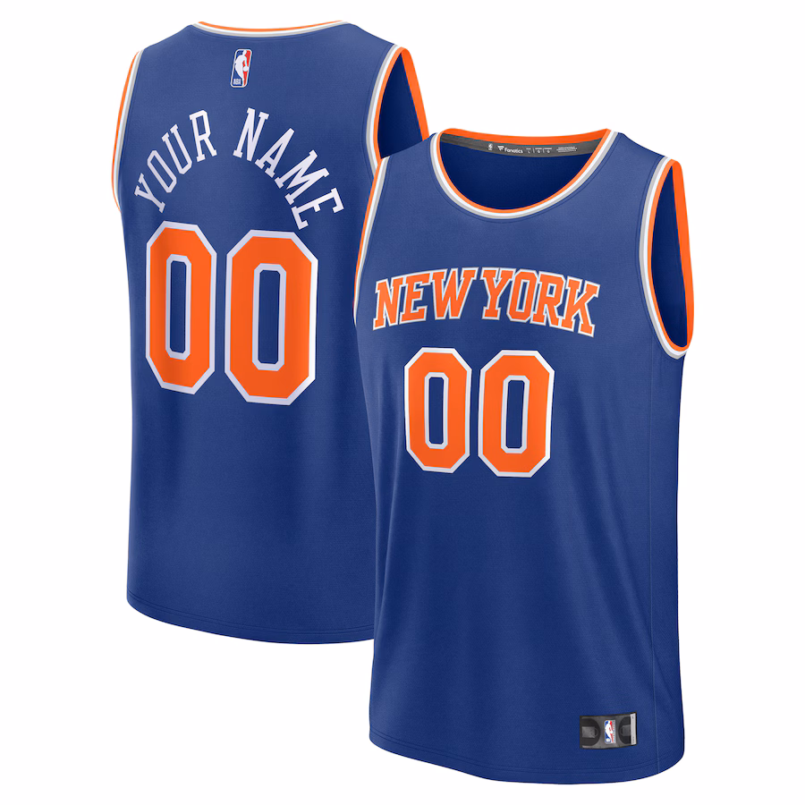 Youth New York Knicks Fanatics Blue Custom Fast Break Jersey - Icon Edition - Puhuasuan