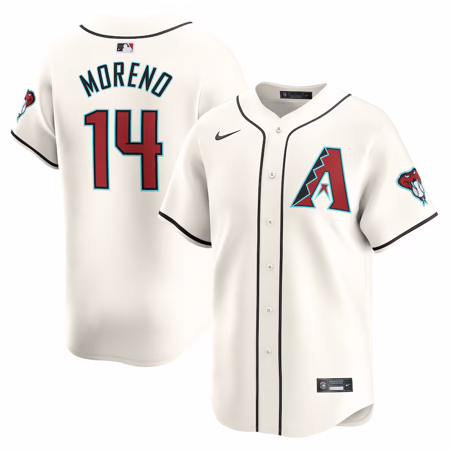 Men's Arizona Diamondbacks Gabriel Moreno Nike White Home Limited Player Jersey - Puhuasuan