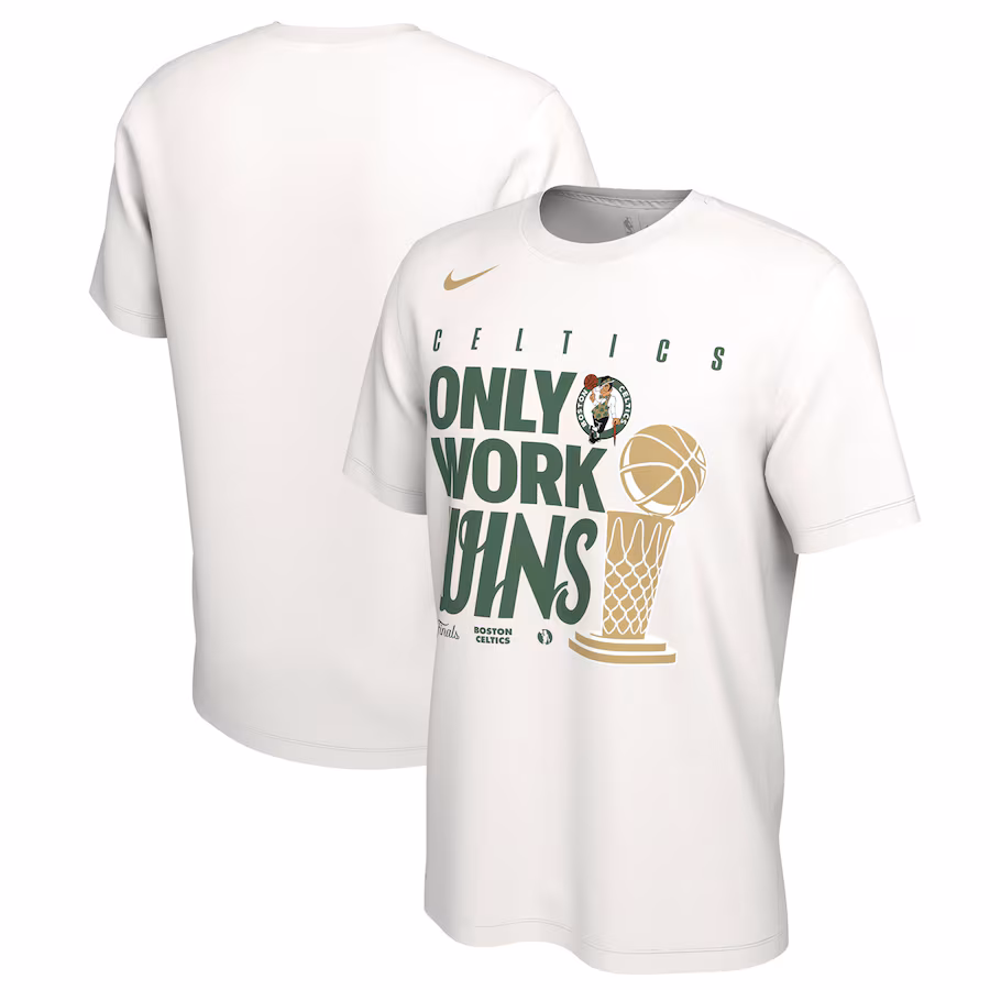 Men's Boston Celtics Nike White 2024 NBA Finals Champions Big & Tall Parade T-Shirt - Puhuasuan
