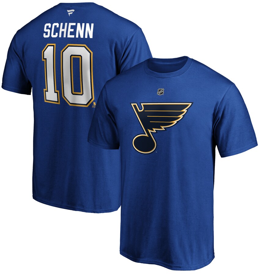 Men's St. Louis Blues Brayden Schenn Fanatics Blue Authentic Stack Player Name & Number T-Shirt - Puhuasuan