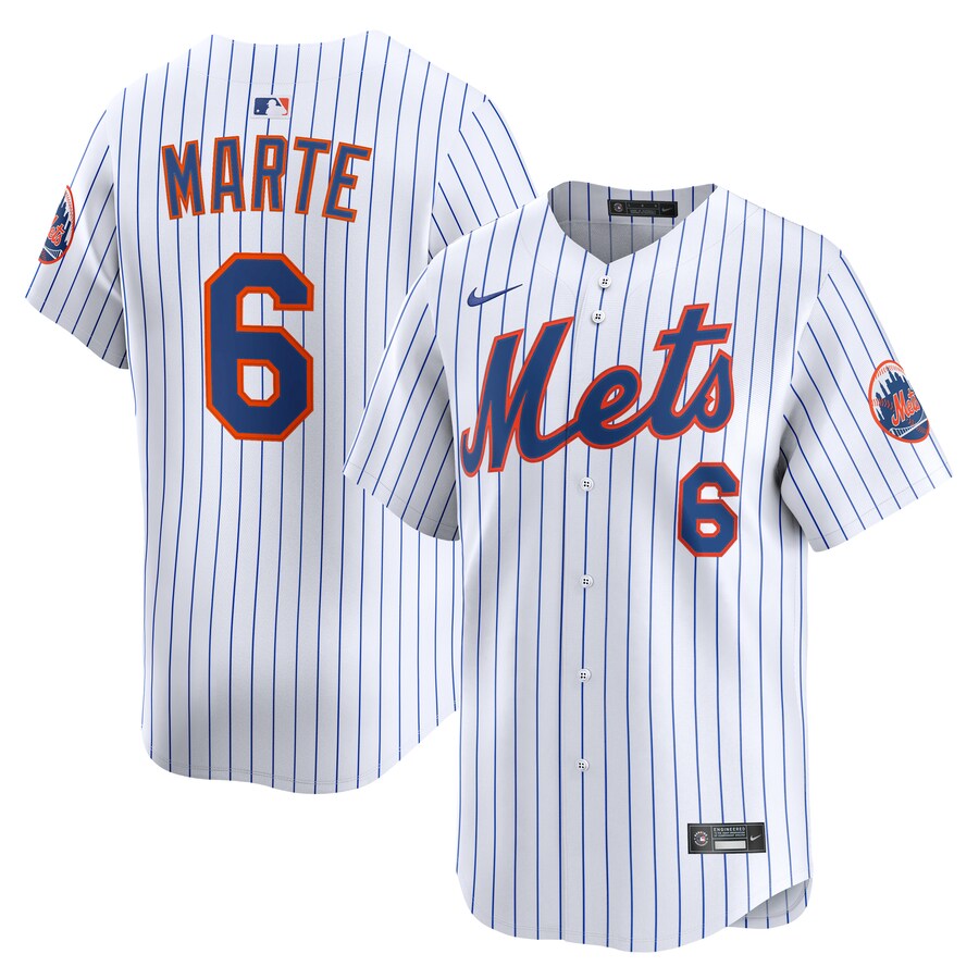 Men's New York Mets Starling Marte Nike White Alternate Limited Player Jersey - Puhuasuan