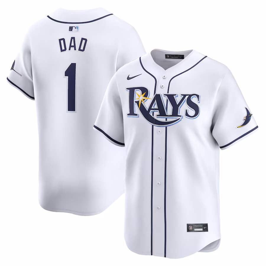 Men's Tampa Bay Rays Nike White #1 Dad Home Limited Jersey - Puhuasuan