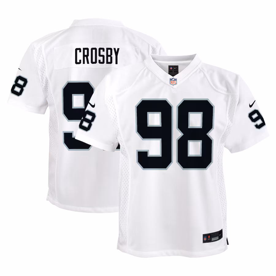 Youth Las Vegas Raiders Maxx Crosby Nike White Player Game Jersey - Puhuasuan