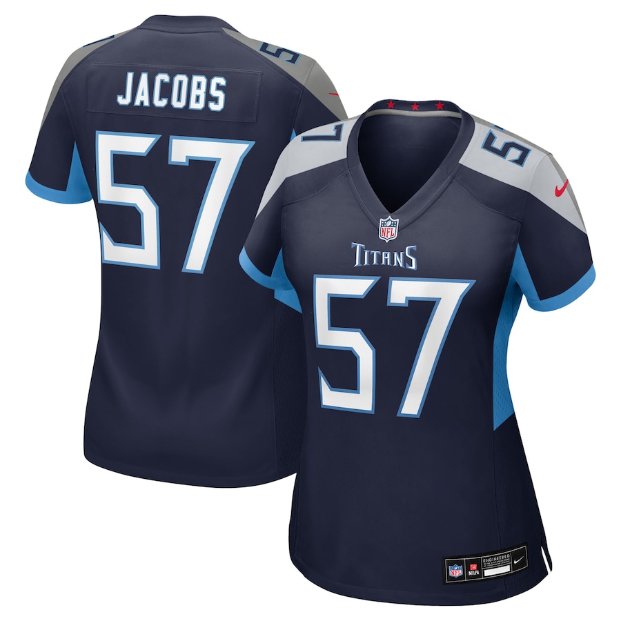 Women's Tennessee Titans Curtis Jacobs Nike Navy Team Game Jersey - Puhuasuan