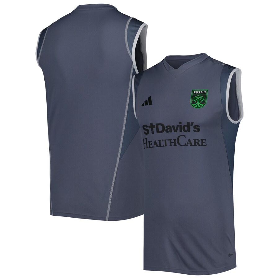 Men's Austin FC adidas Gray 2023 On-Field Sleeveless Training Jersey - Puhuasuan