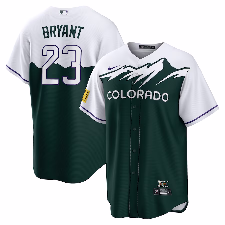 Men's Colorado Rockies Kris Bryant Nike White/Forest Green City Connect Replica Player Jersey - Puhuasuan