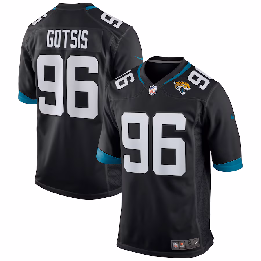 Men's Jacksonville Jaguars Adam Gotsis Nike Black Game Jersey - Puhuasuan