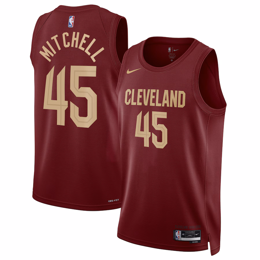 Unisex Cleveland Cavaliers Donovan Mitchell Nike Wine Swingman Jersey - Icon Edition - Puhuasuan