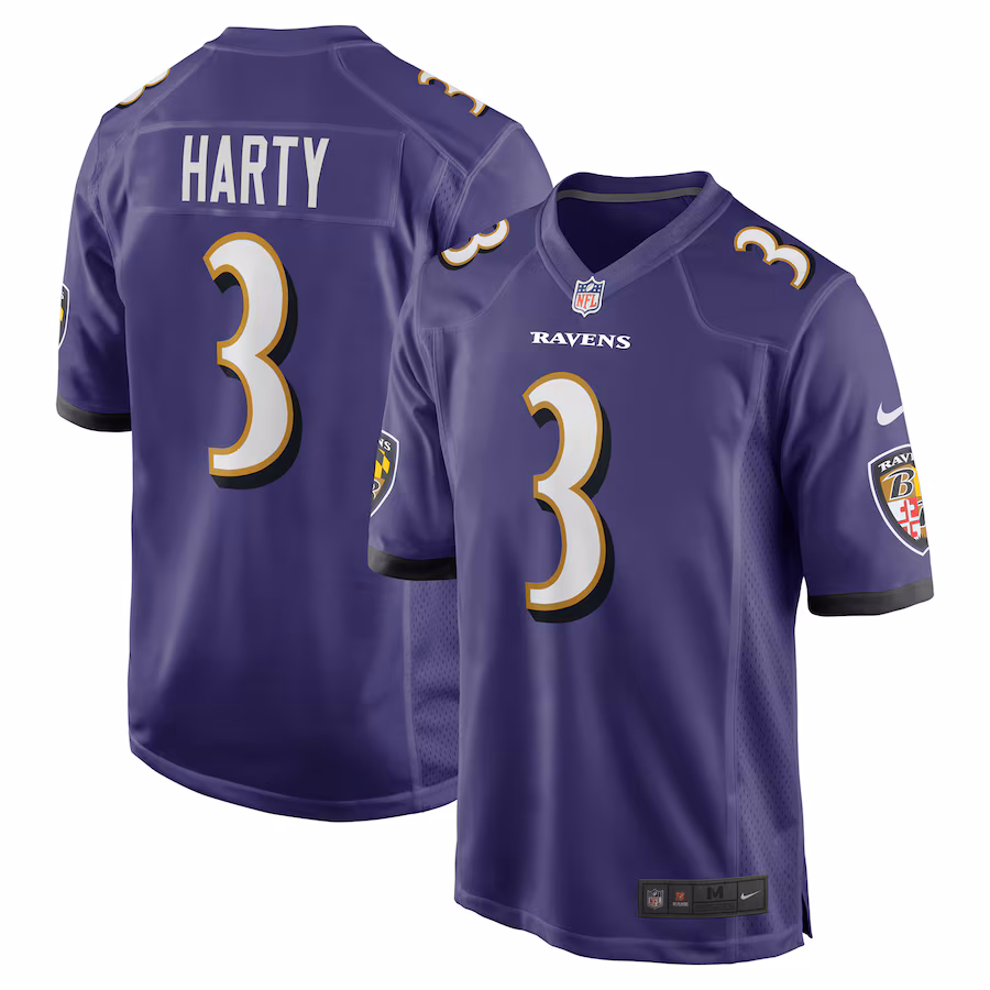 Men's Baltimore Ravens Deonte Harty Nike Purple Team Game Jersey - Puhuasuan