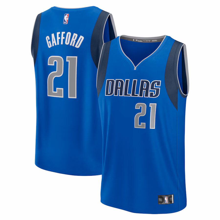 Youth Dallas Mavericks Daniel Gafford Fanatics Blue Fast Break Player Jersey - Icon Edition - Puhuasuan