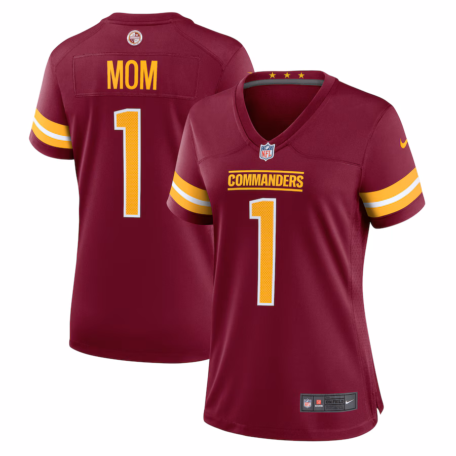 Women's Washington Commanders Number 1 Mom Nike Burgundy Game Jersey - Puhuasuan