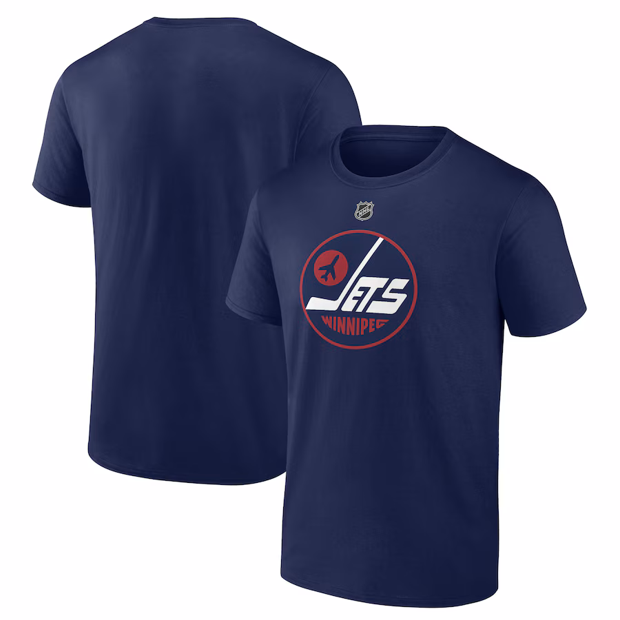 Men's Winnipeg Jets Navy Alternate Logo T-Shirt - Puhuasuan