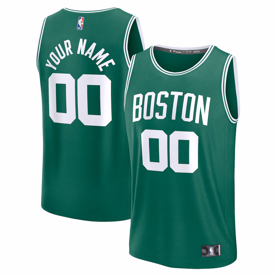 Youth Boston Celtics Fanatics Kelly Green Fast Break Custom Jersey - Icon Edition - Puhuasuan