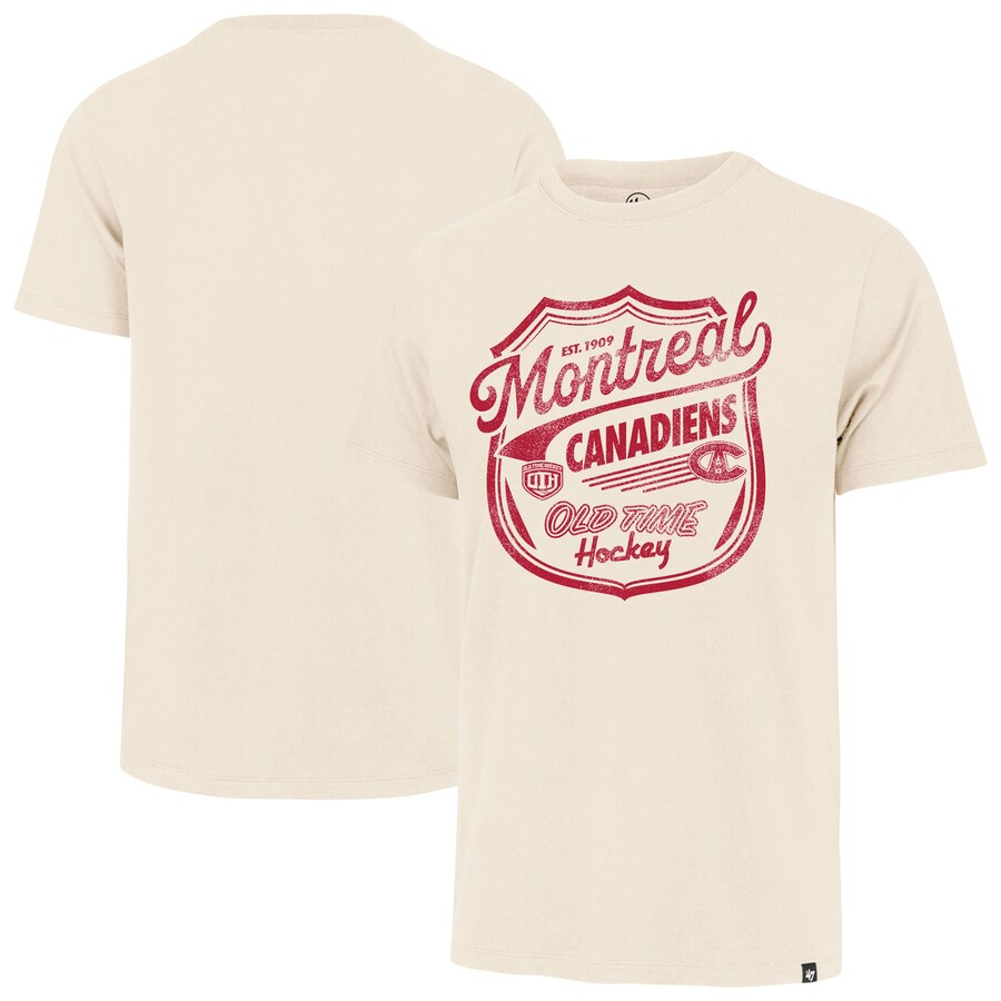 Men's Montreal Canadiens '47 Cream Poke Check Franklin T-Shirt - Puhuasuan