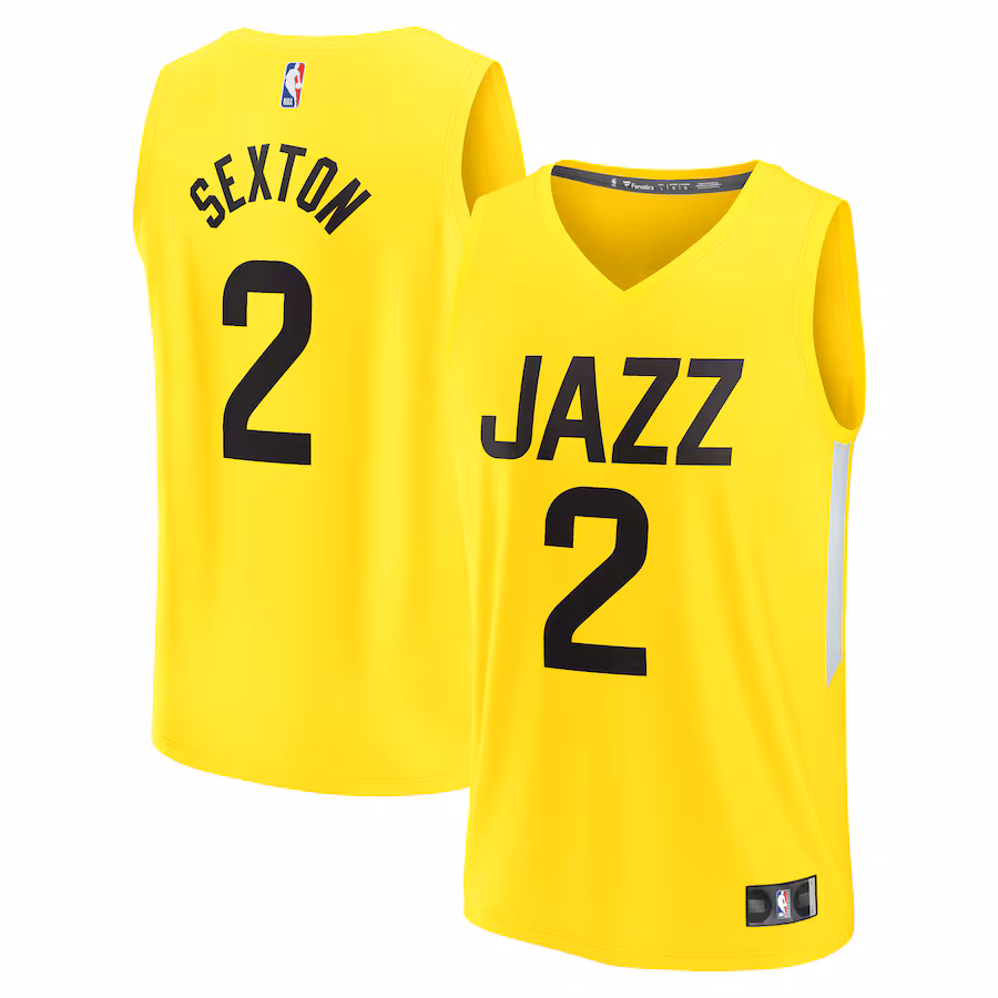 Men's Utah Jazz Collin Sexton Fanatics Gold Fast Break Replica Jersey - Icon Edition - Puhuasuan