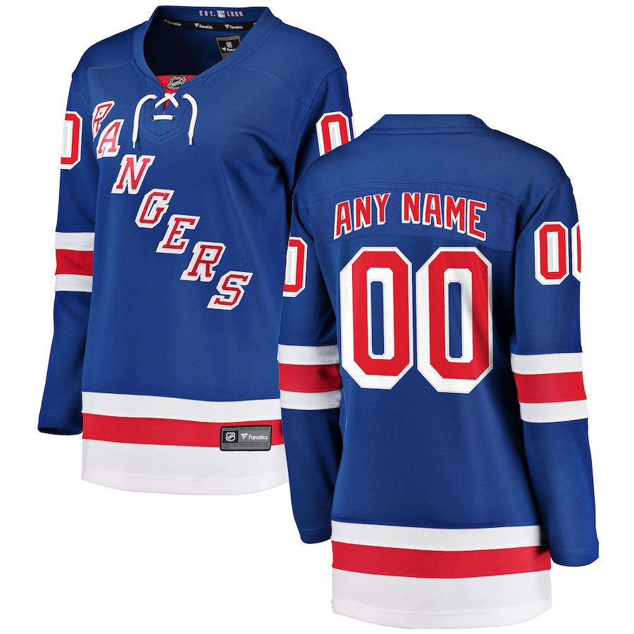 Women's New York Rangers Fanatics Blue Home Breakaway Custom Jersey - Puhuasuan