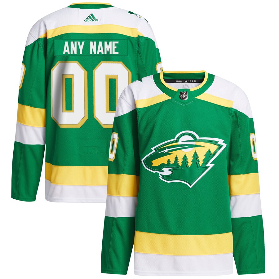 Men's Minnesota Wild  adidas Green 2023/24 Alternate Primegreen Authentic Custom Jersey - Puhuasuan