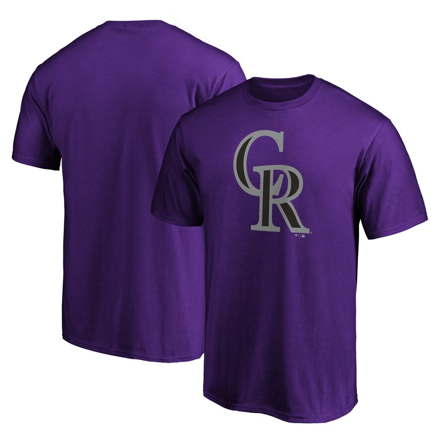 Men's Colorado Rockies Purple Secondary Color Primary Logo T-Shirt - Puhuasuan