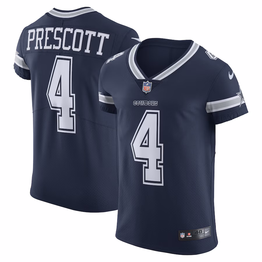 Men's Dallas Cowboys Dak Prescott Nike Navy Vapor Elite Player Team Jersey - Puhuasuan