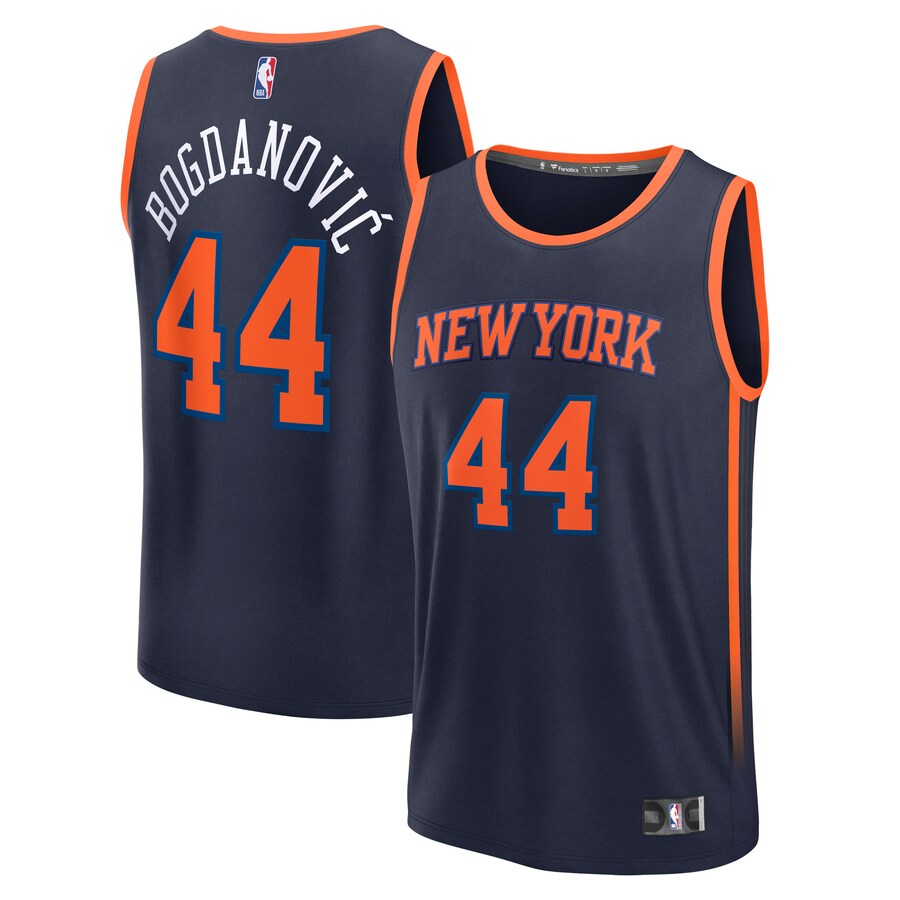 Men's New York Knicks Bojan Bogdanovic Fanatics Navy Fast Break Player Jersey - Statement Edition - Puhuasuan