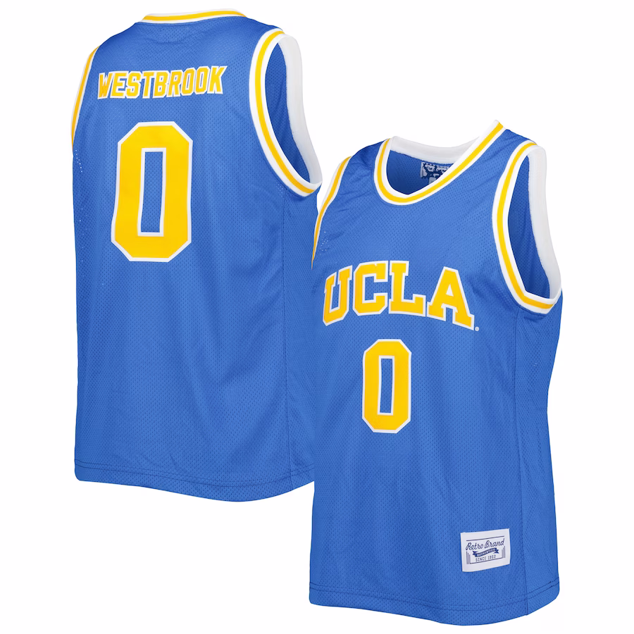 Russell Westbrook UCLA Bruins Original Retro Brand Alumni Basketball Jersey - Blue - Puhuasuan