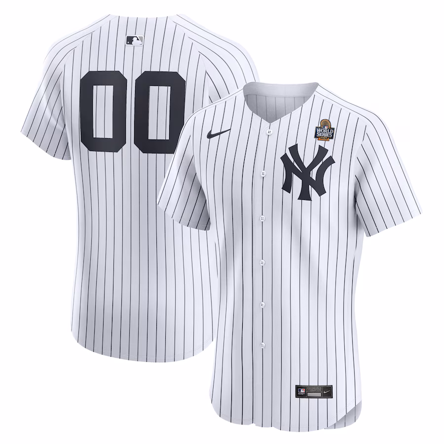 Men's New York Yankees Nike White 2024 World Series Home Elite Custom Jersey - Puhuasuan