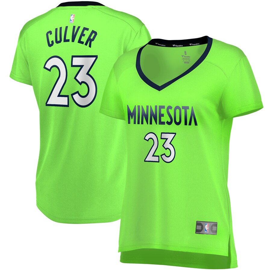 Women's Minnesota Timberwolves Jarrett Culver Fanatics Green Fast Break Replica Jersey - Statement Edition - Puhuasuan