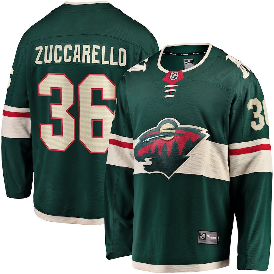 Men's Minnesota Wild Mats Zuccarello Fanatics Green Team Color Breakaway Player Jersey - Puhuasuan
