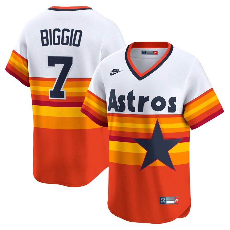 Men's Houston Astros Craig Biggio Nike White Throwback Cooperstown Collection Limited Player Jersey - Puhuasuan
