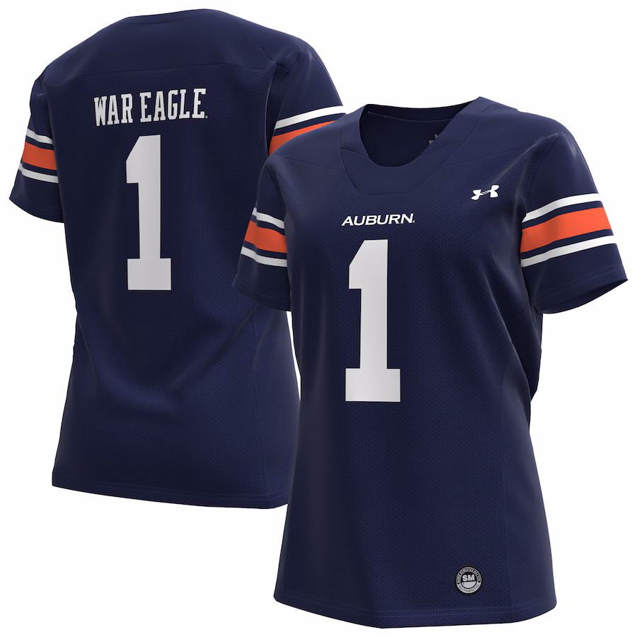 Women's Under Armour #1 Navy Auburn Tigers Replica Football Jersey - Puhuasuan