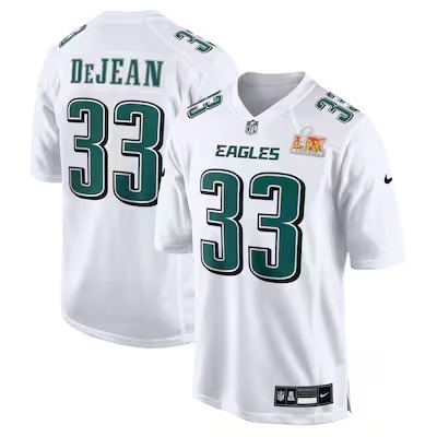 Men's Philadelphia Eagles Cooper DeJean Nike Tundra White Super Bowl LIX Fashion Game Jersey - Puhuasuan