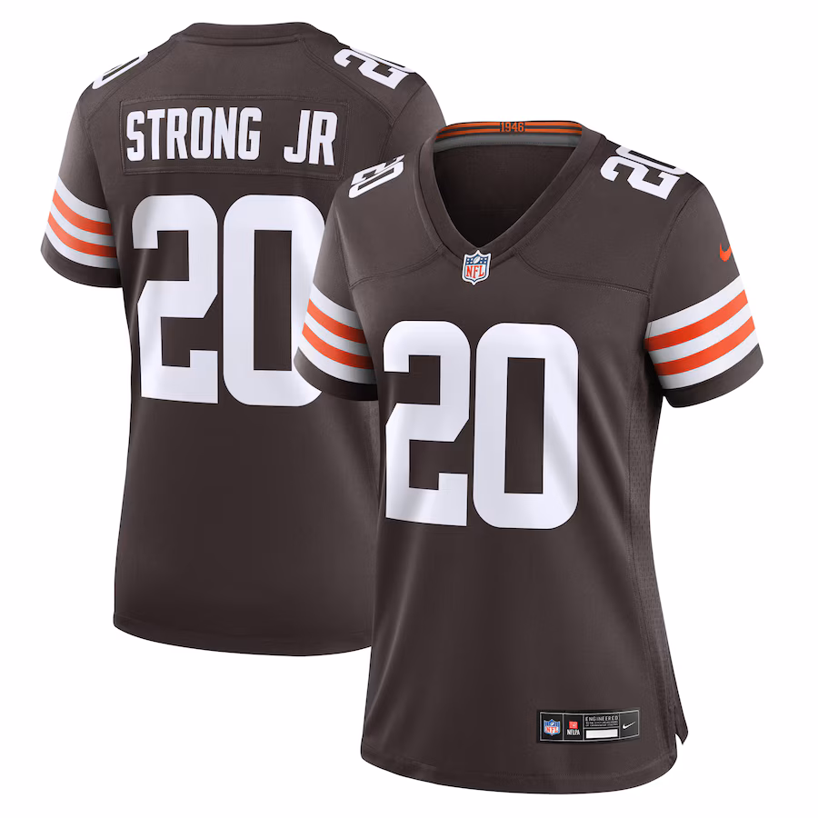 Women's Cleveland Browns Pierre Strong Jr. Nike Brown Game Jersey - Puhuasuan