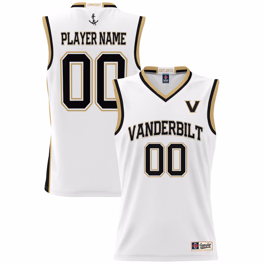 Vanderbilt Commodores GameDay Greats Youth NIL Pick-A-Player Men's Basketball Jersey - White - Puhuasuan