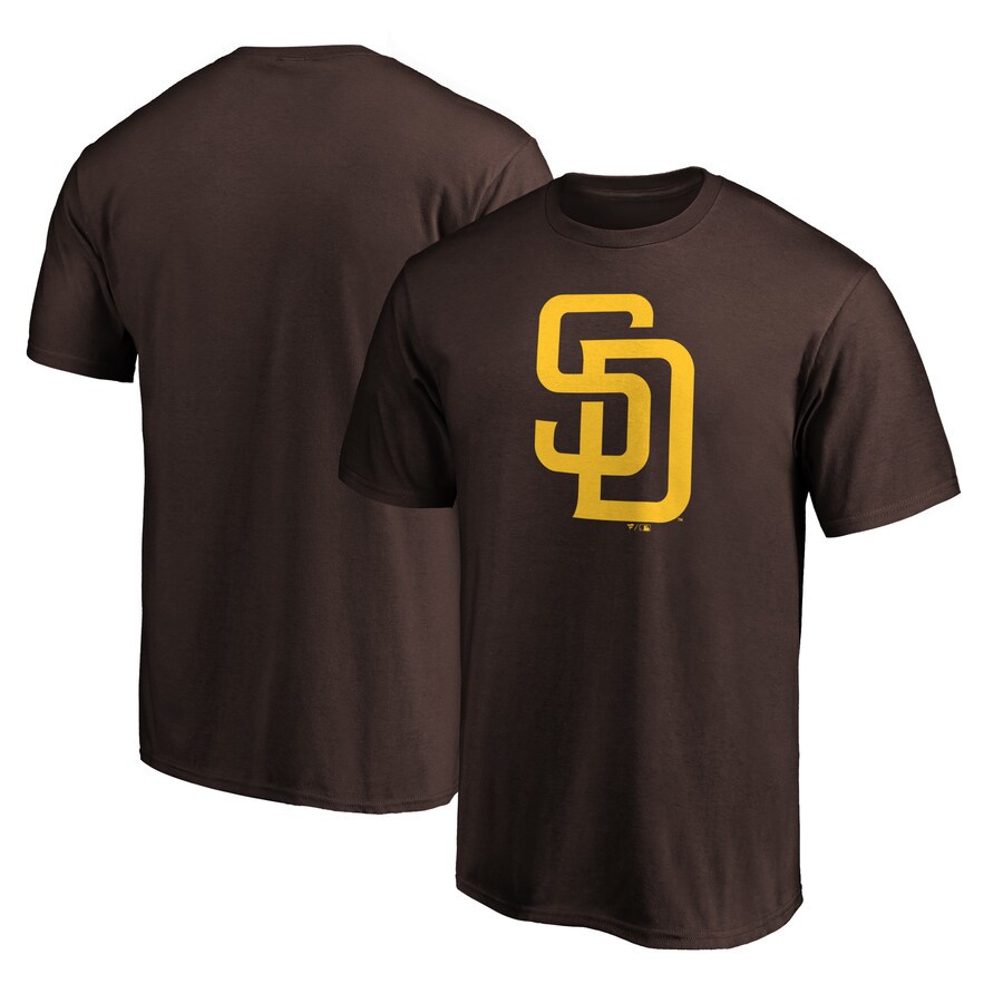 Men's San Diego Padres Brown Official Team Logo T-Shirt - Puhuasuan