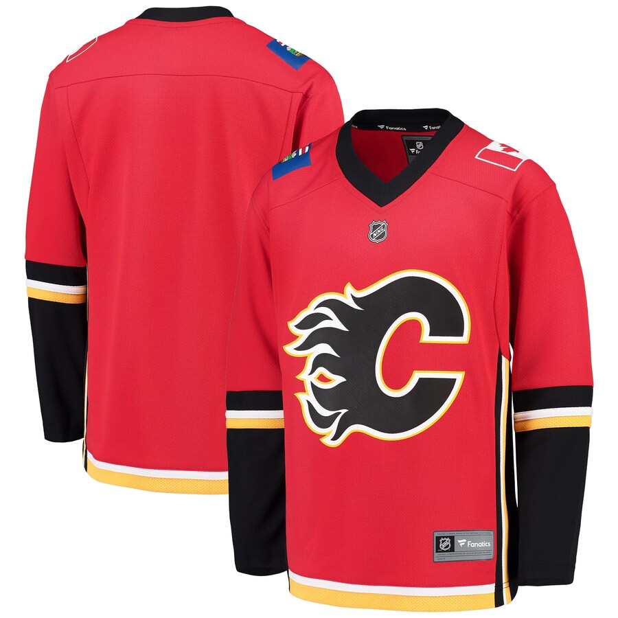 Youth Calgary Flames Fanatics Branded Red/Black Alternate Replica Blank Jersey - Puhuasuan