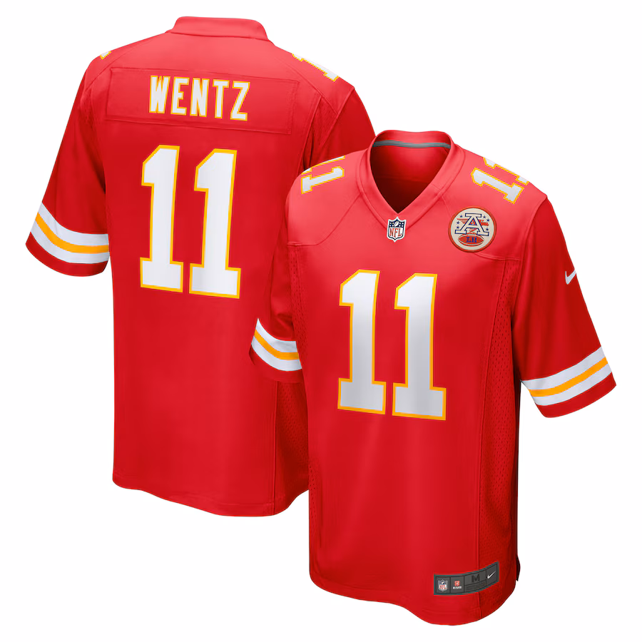 Men's Kansas City Chiefs Carson Wentz Nike Red Game Jersey - Puhuasuan