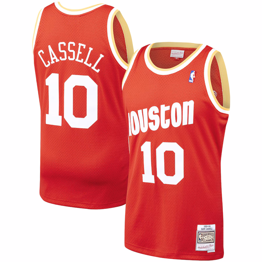Men's Houston Rockets Sam Cassell Mitchell & Ness Red 1993/94 Hardwood Classics Swingman Jersey - Puhuasuan