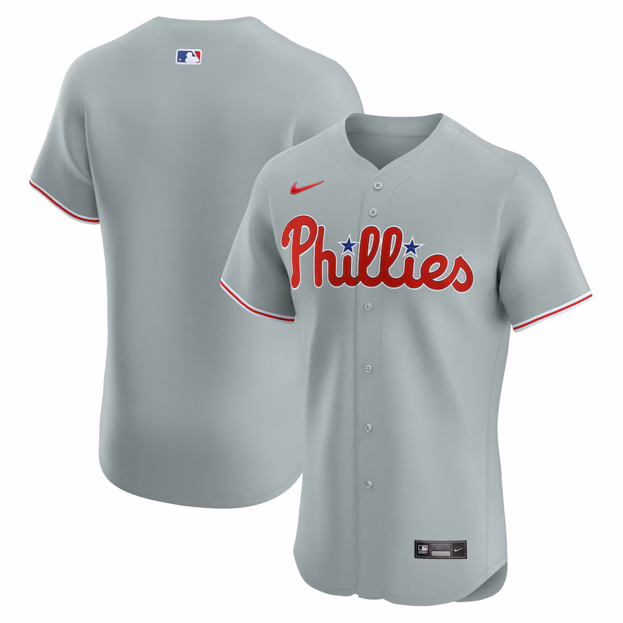Men's Philadelphia Phillies Nike Gray Road Elite Jersey - Puhuasuan