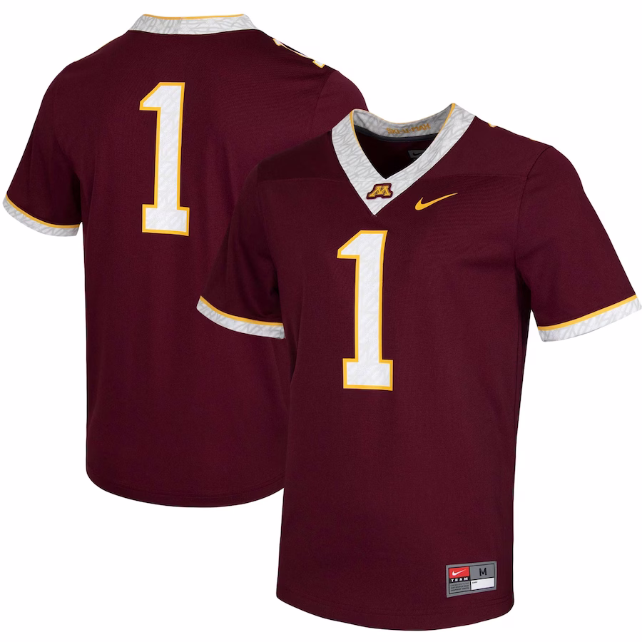 #1 Minnesota Golden Gophers Nike Untouchable Game Jersey - Maroon - Puhuasuan