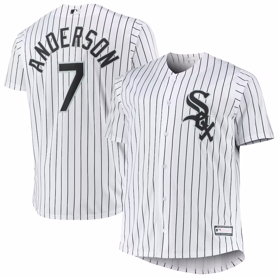 Men's Chicago White Sox Tim Anderson White Big & Tall Replica Player Jersey - Puhuasuan