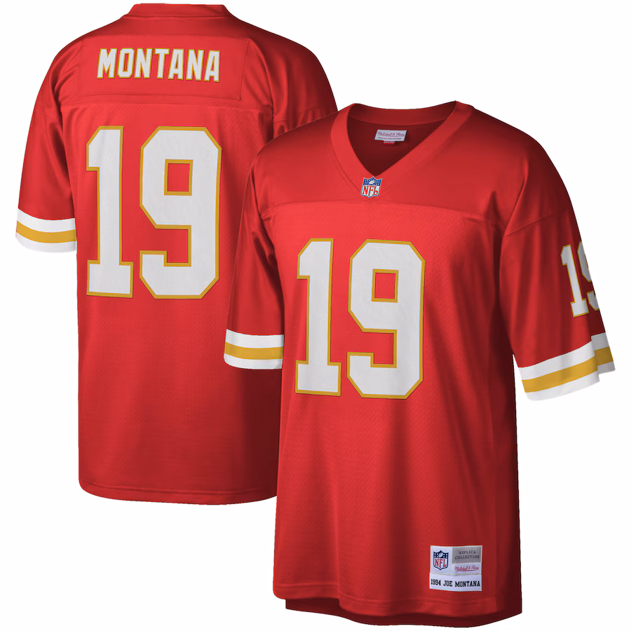 Men's Kansas City Chiefs Joe Montana Mitchell & Ness Red Legacy Replica Jersey - Puhuasuan