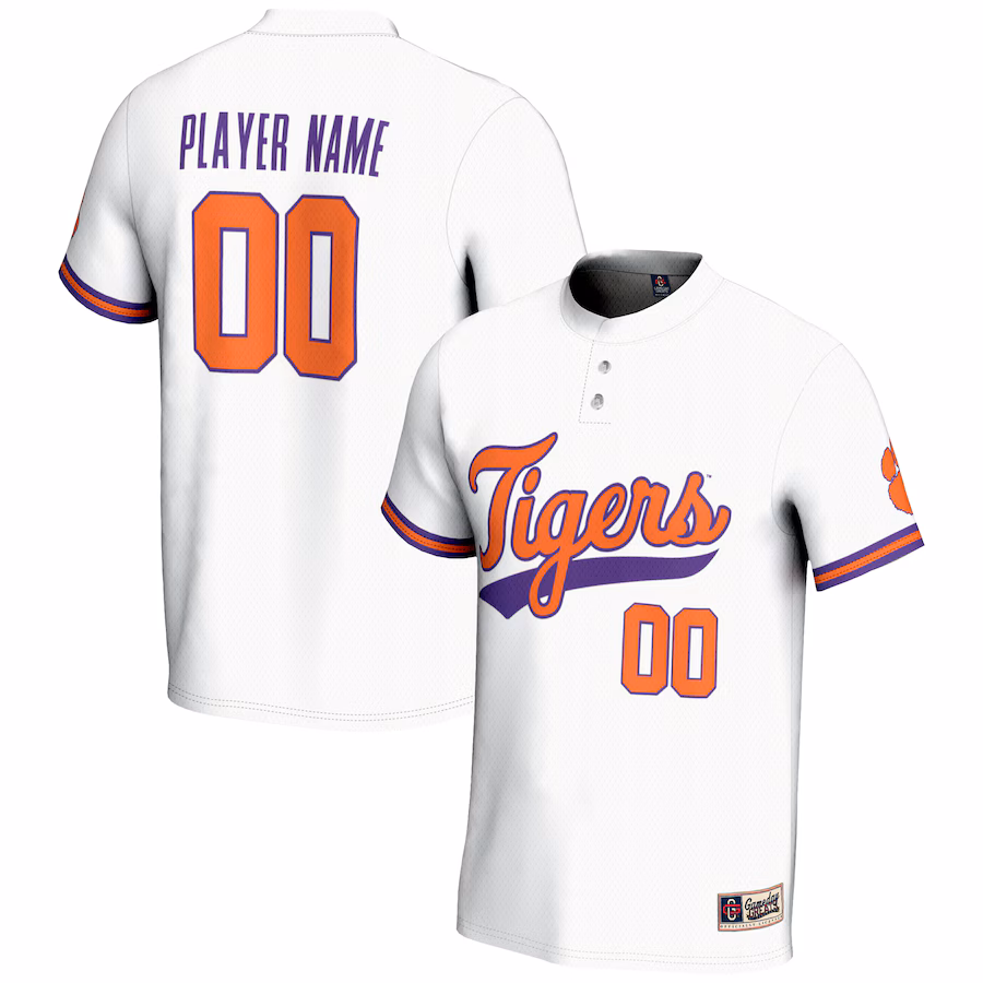 Clemson Tigers GameDay Greats Youth NIL Pick-A-Player Lightweight Softball Jersey - White - Puhuasuan