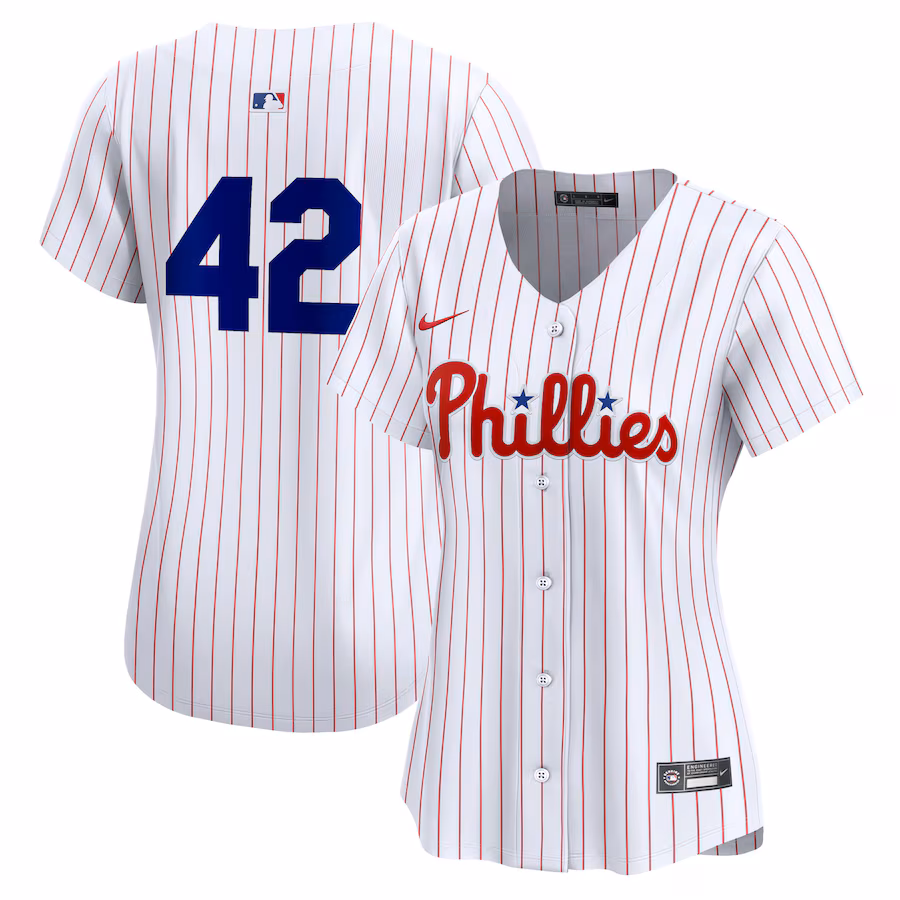Women's Philadelphia Phillies  Nike White 2024 Jackie Robinson Day Home Limited Jersey - Puhuasuan