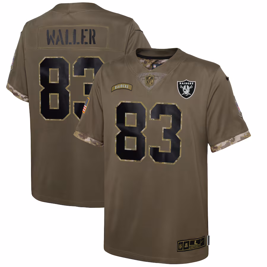 Youth Las Vegas Raiders Darren Waller Nike Olive Salute To Service Player Limited Jersey - Puhuasuan