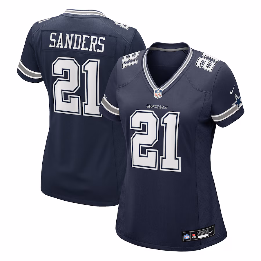 Women's Dallas Cowboys Deion Sanders Nike Navy Team Retired Player Game Jersey - Puhuasuan