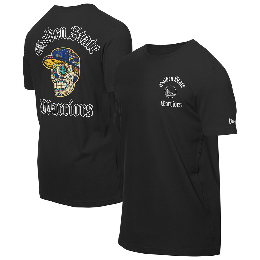 Men's Golden State Warriors New Era Black Sugar Skulls T-Shirt - Puhuasuan