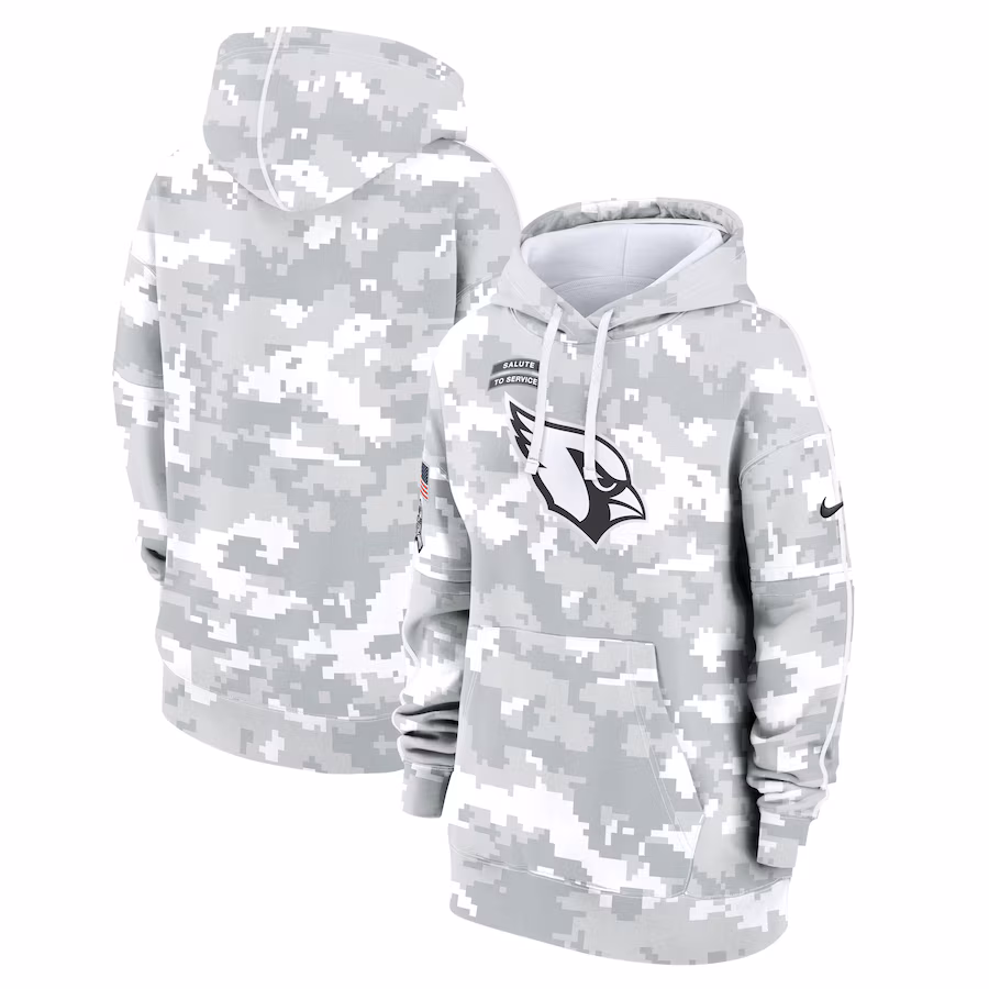 Women's Arizona Cardinals Nike Arctic Camo 2024 Salute To Service Club Fleece Pullover Hoodie - Puhuasuan