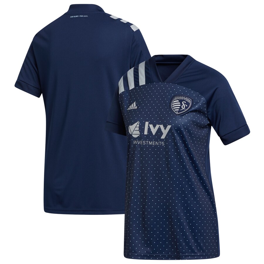 Women's Sporting Kansas City adidas Navy 2020 Swiss Dots Replica Jersey - Puhuasuan