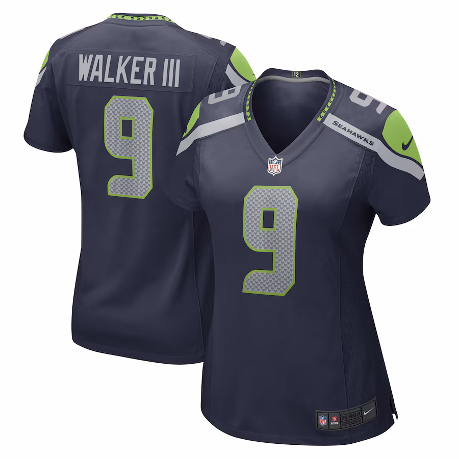 Women's Seattle Seahawks Kenneth Walker III Nike Navy Player Jersey - Puhuasuan