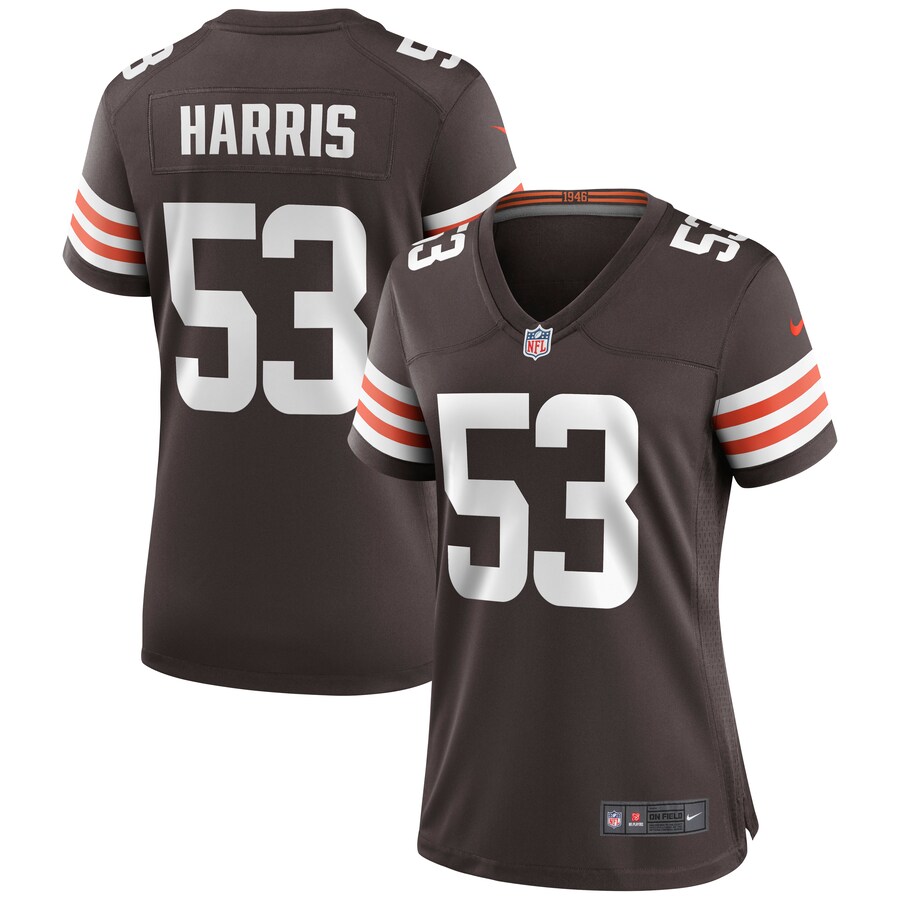 Women's Cleveland Browns Nick Harris Nike Brown Game Jersey - Puhuasuan